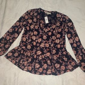 Loft Long Sleeve Babydoll Top